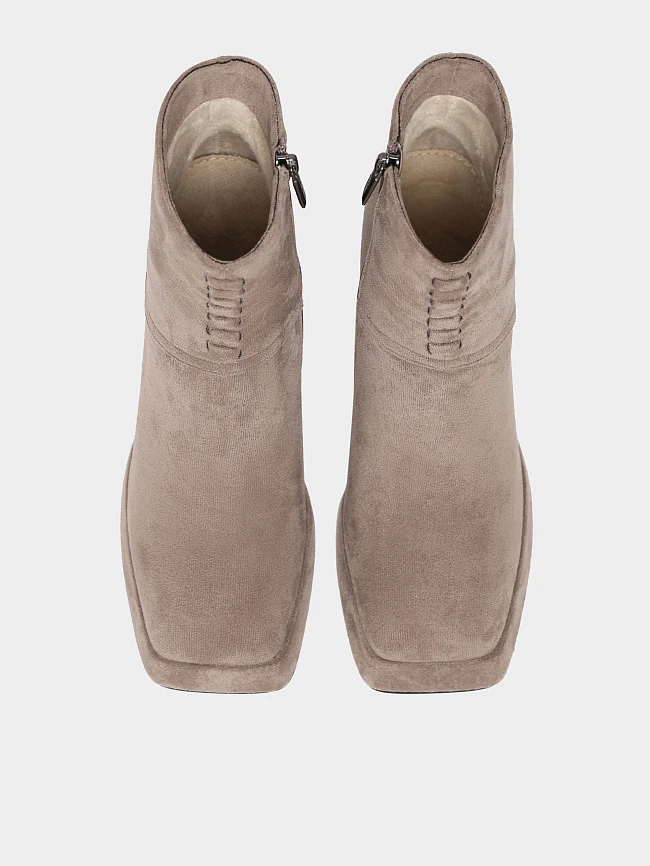 Ботильоны женские демисезонные, цвет серый, искусственный велюр 1399227 | 4