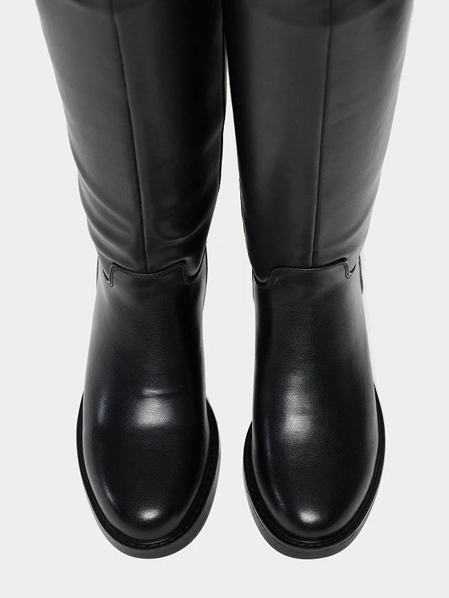 Сапоги женские демисезонные, цвет черный, натуральная кожа и полимерные материалы 27VC163 | 5