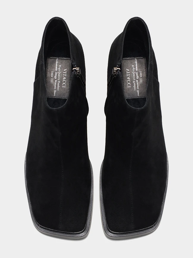 Ботильоны женские всесезонные, цвет черный, натуральный велюр 642275 | 5