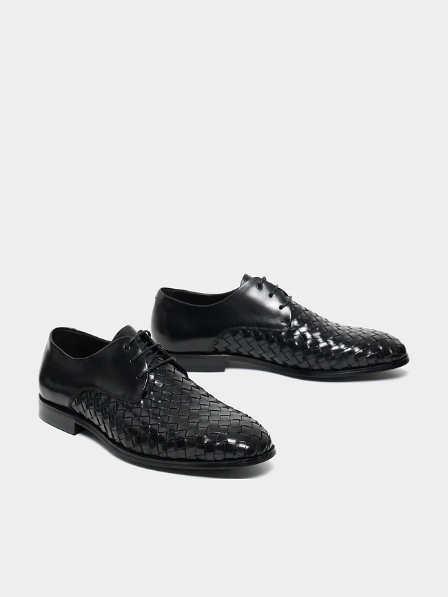 Полуботинки мужские всесезонные, цвет черный, натуральная кожа M1022385 | 3