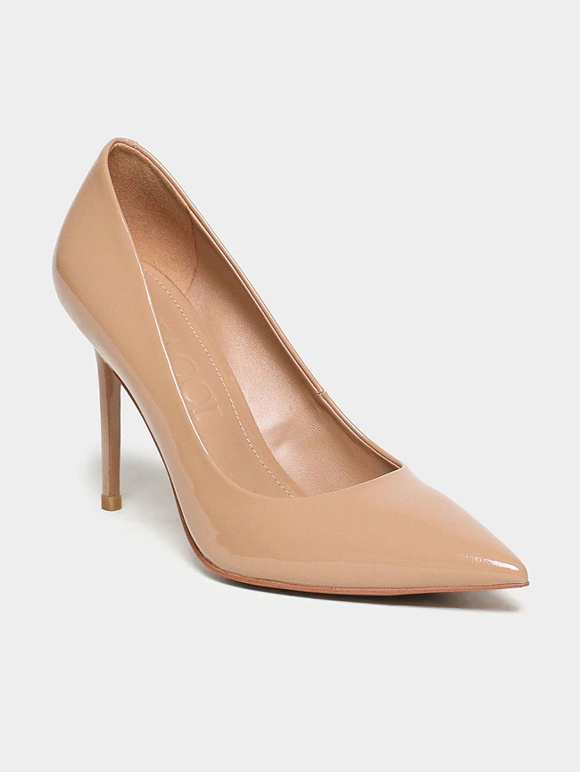 Туфли женские всесезонные, цвет бежевый, натуральная лаковая кожа 497416 | 2