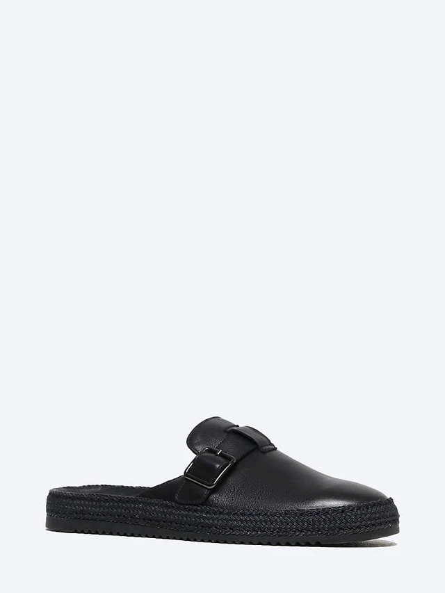 Сабо мужские летние, цвет черный, натуральная кожа M254084 | 1