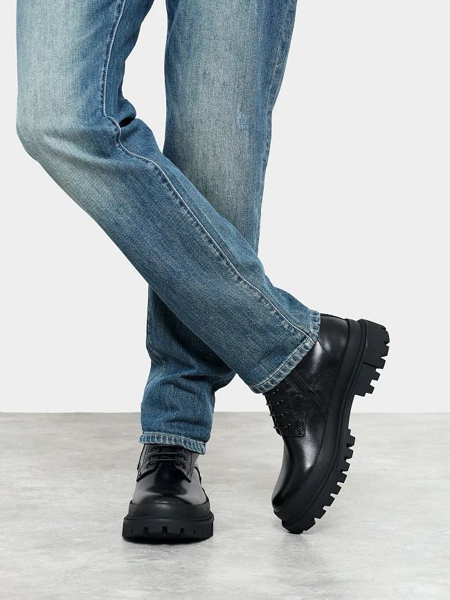 Ботинки мужские демисезонные, цвет черный, натуральная кожа M1023016 | 9