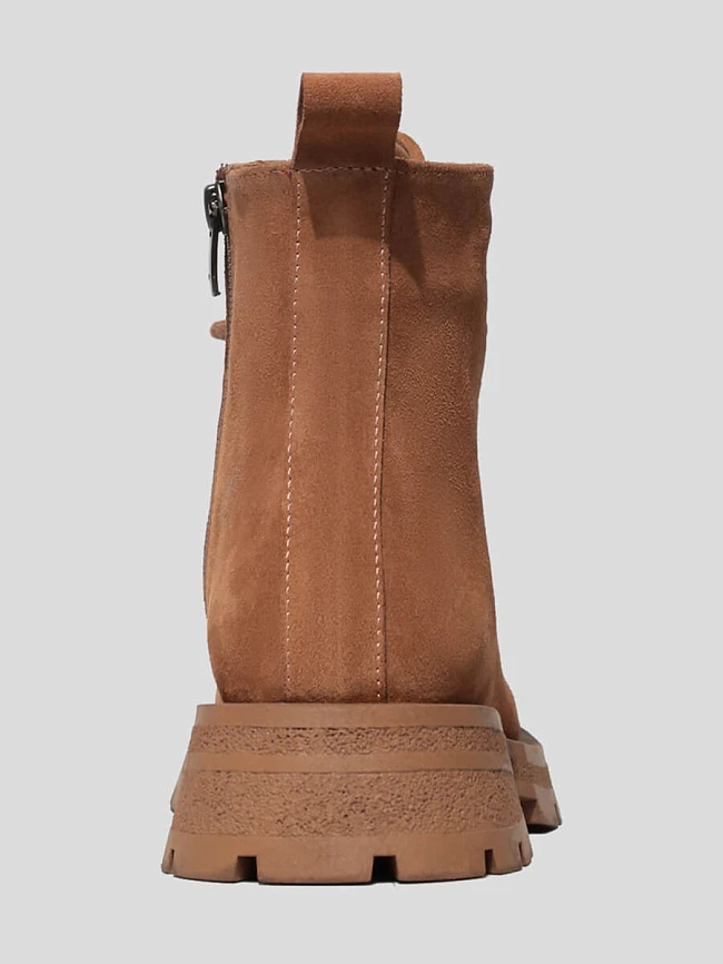 Ботинки женские демисезонные, цвет коричневый, натуральный спилок 1221242 | 5