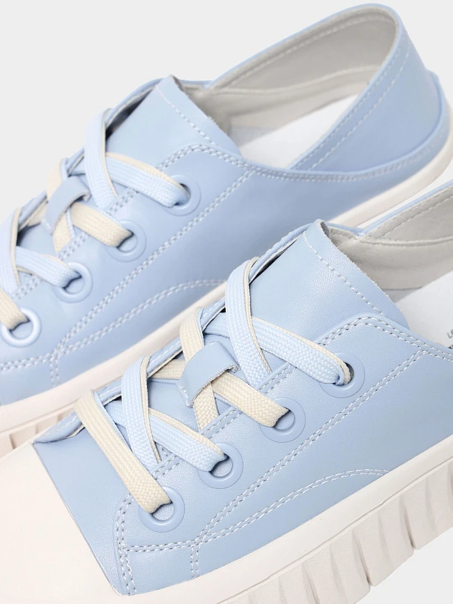 Кеды женские демисезонные, цвет голубой, натуральная кожа и полимерные материалы 6810011 | 7