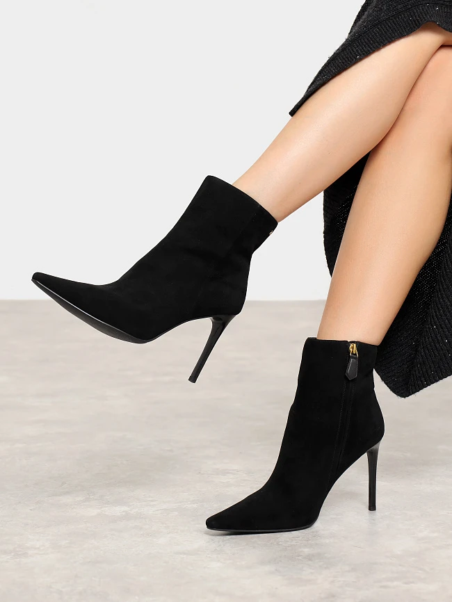Ботильоны женские всесезонные, цвет черный, натуральный велюр 1494525 | 7