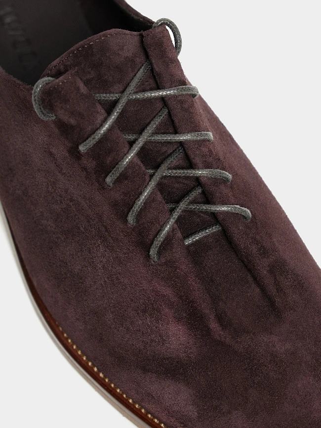 Полуботинки мужские всесезонные, цвет бордовый, натуральный велюр M1023117 | 5