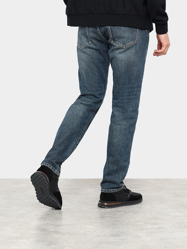 Кроссовки мужские демисезонные, цвет черный, натуральная кожа/натуральный спилок M1782084 | 8