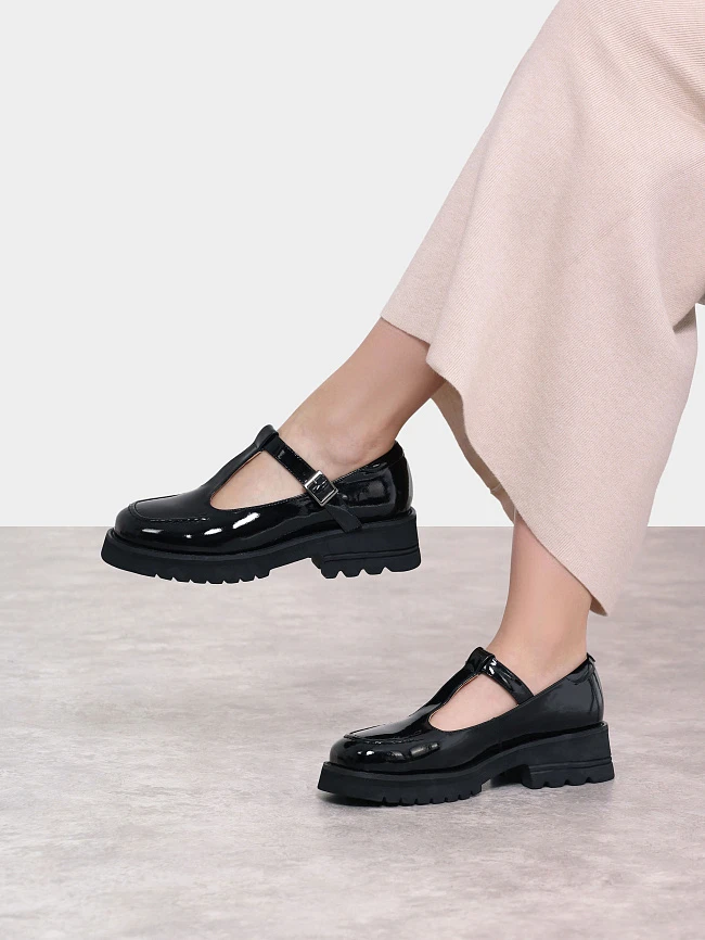 Туфли женские всесезонные, цвет черный, натуральная кожа и полимерные материалы 1849464 | 11