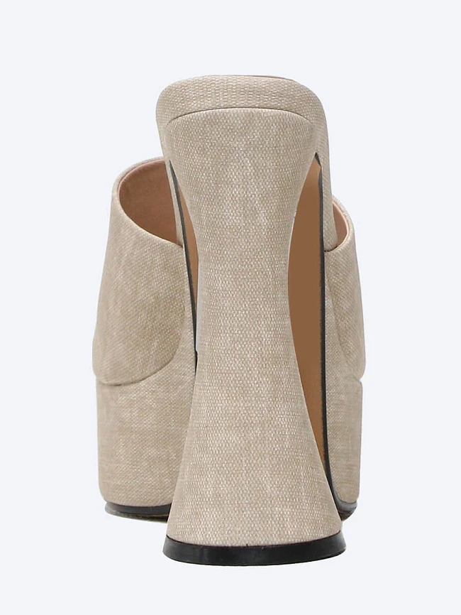 Сабо женские летние, цвет бежевый, текстиль 2390657 | 5