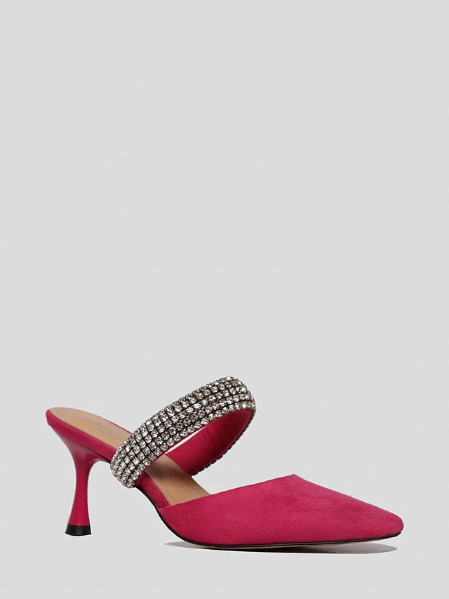 Мюли женские летние, цвет фуксия, текстиль 1398030 | 1