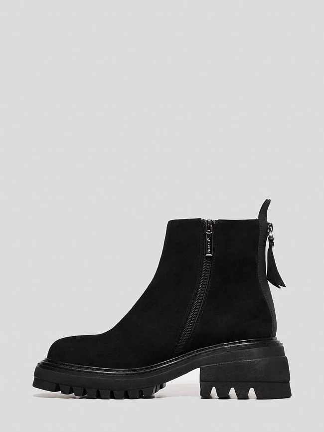 Полусапоги женские демисезонные, цвет черный, натуральный велюр 1399789 | 3