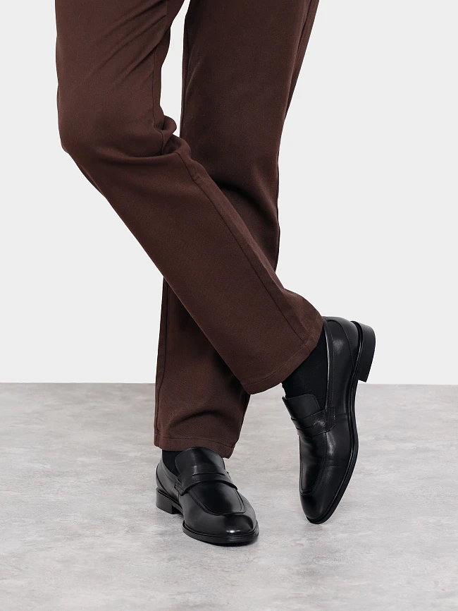 Лоферы мужские всесезонные, цвет черный, натуральная кожа M1023121 | 7