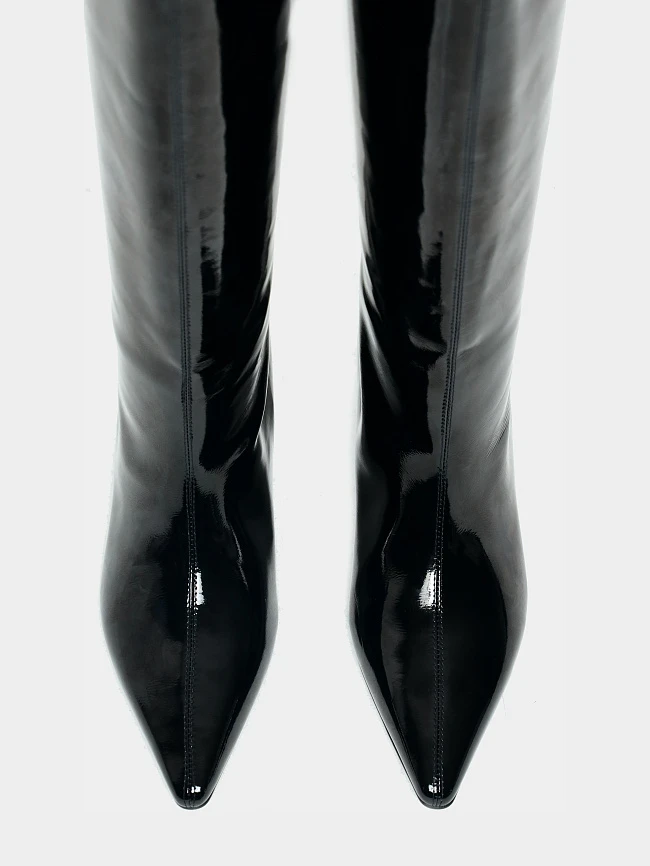 Сапоги женские демисезонные, цвет черный, натуральный наплак 1013760 | 5