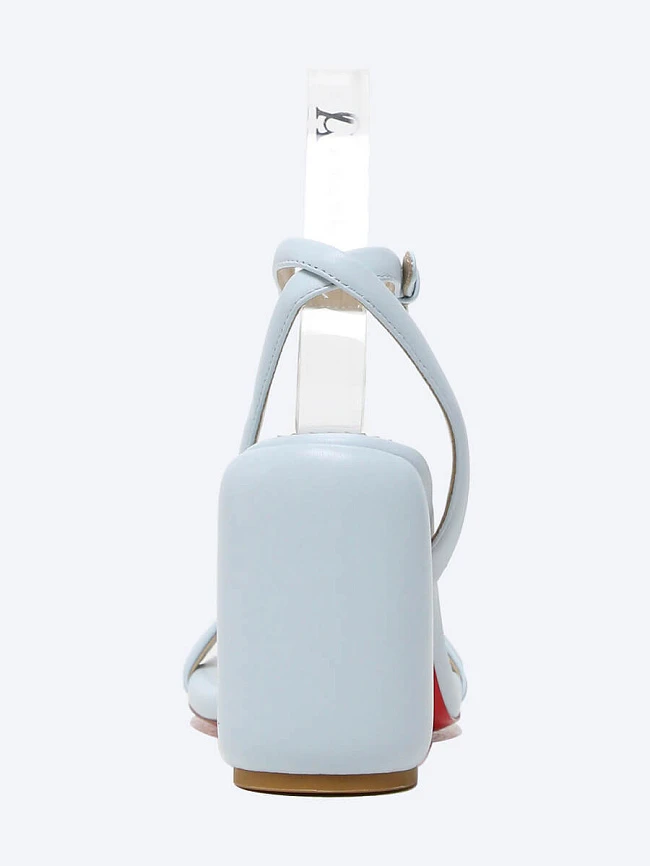 Босоножки женские летние, цвет голубой, натуральная кожа 496025 | 5