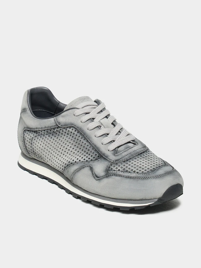 Кроссовки мужские летние, цвет серый, натуральный нубук M254420 | 4