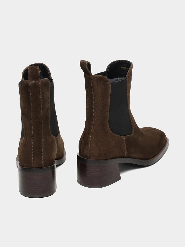 Полусапоги женские демисезонные, цвет коричневый, натуральный велюр 1494507 | 4