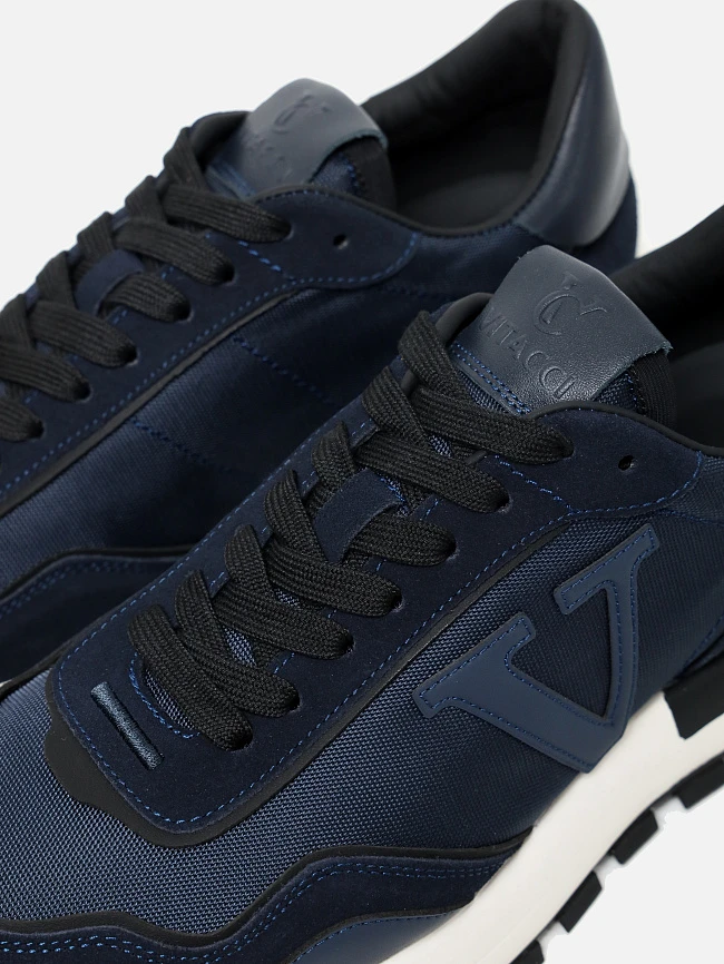 Кроссовки мужские демисезонные, цвет синий, натуральный спилок/текстиль/натуральная кожа M03101 | 6