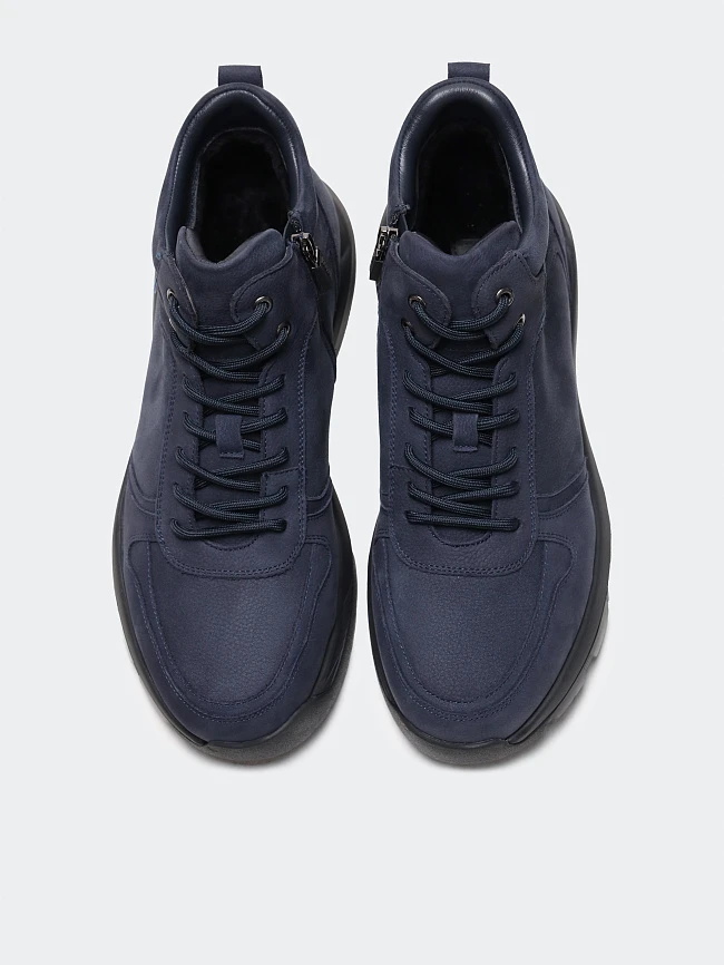 Ботинки мужские зимние, цвет синий, натуральный нубук M1782613M | 5