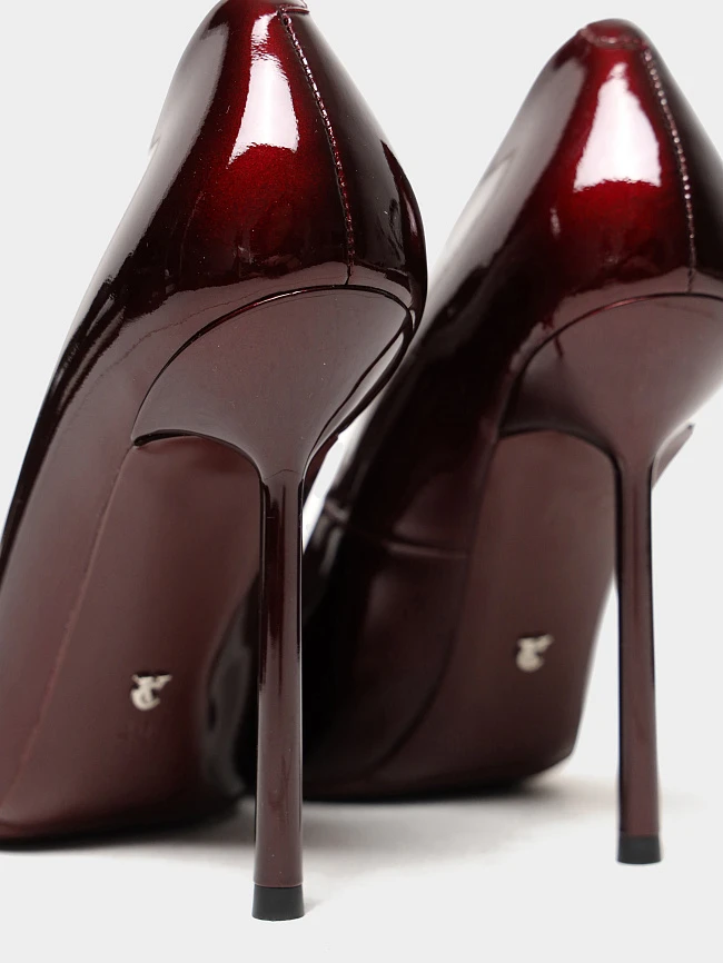 Туфли женские всесезонные, цвет бордовый, натуральная лаковая кожа 497020 | 6