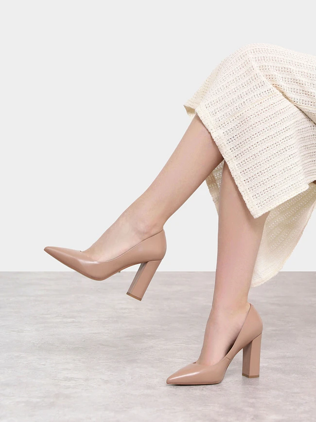 Туфли женские всесезонные, цвет бежевый, натуральная кожа 494538 | 10