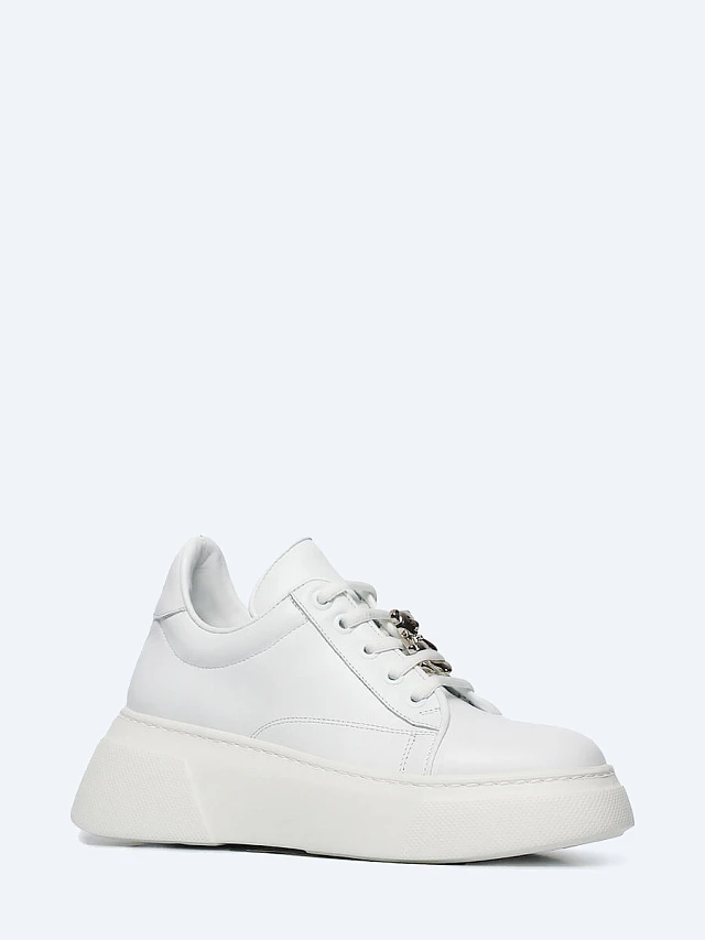 Кеды женские демисезонные, цвет белый, натуральная кожа 136460 | 1