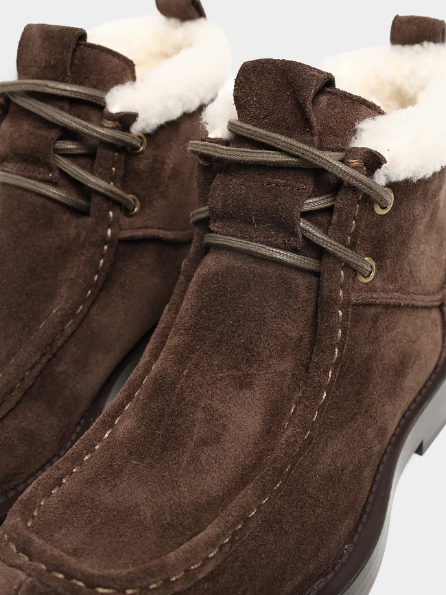 Ботинки женские зимние, цвет коричневый, натуральный спилок 1731198M | 5