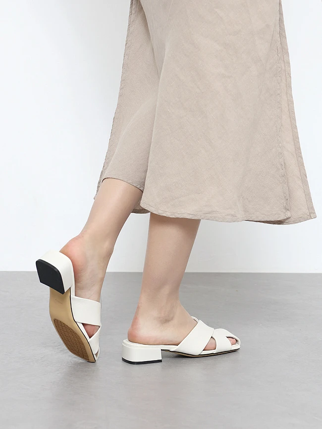 Сабо женские летние, цвет молочный, натуральная кожа и полимерные материалы 7210125 | 8