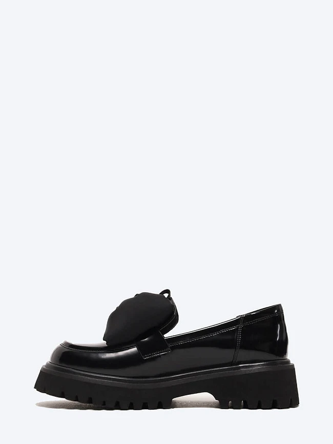 Лоферы женские всесезонные, цвет черный, натуральная кожа и полимерные материалы 1849389-1 | 3