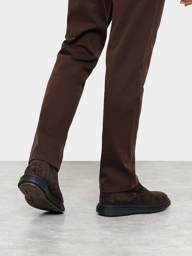 Ботинки мужские зимние, цвет коричневый, натуральный велюр M1023018M | 8