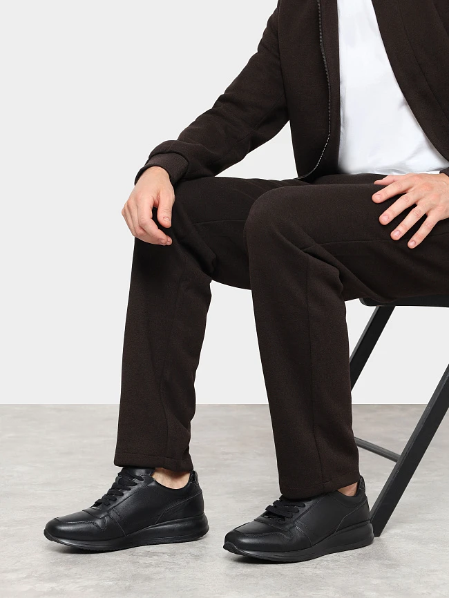 Кроссовки мужские демисезонные, цвет черный, натуральная кожа M969001 | 12