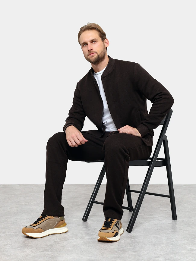 Кроссовки мужские демисезонные, цвет коричневый, натуральный спилок/текстиль/натуральная кожа M03028 | 11