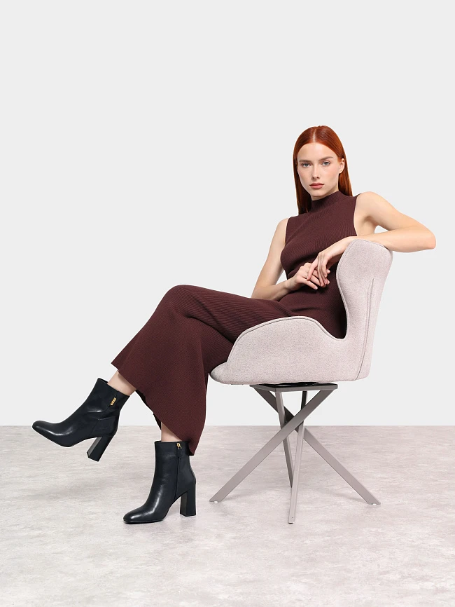 Полусапоги женские демисезонные, цвет черный, натуральная кожа 1493680 | 12