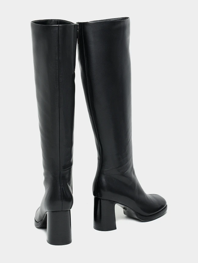 Сапоги женские демисезонные, цвет черный, натуральная кожа 944274 | 4