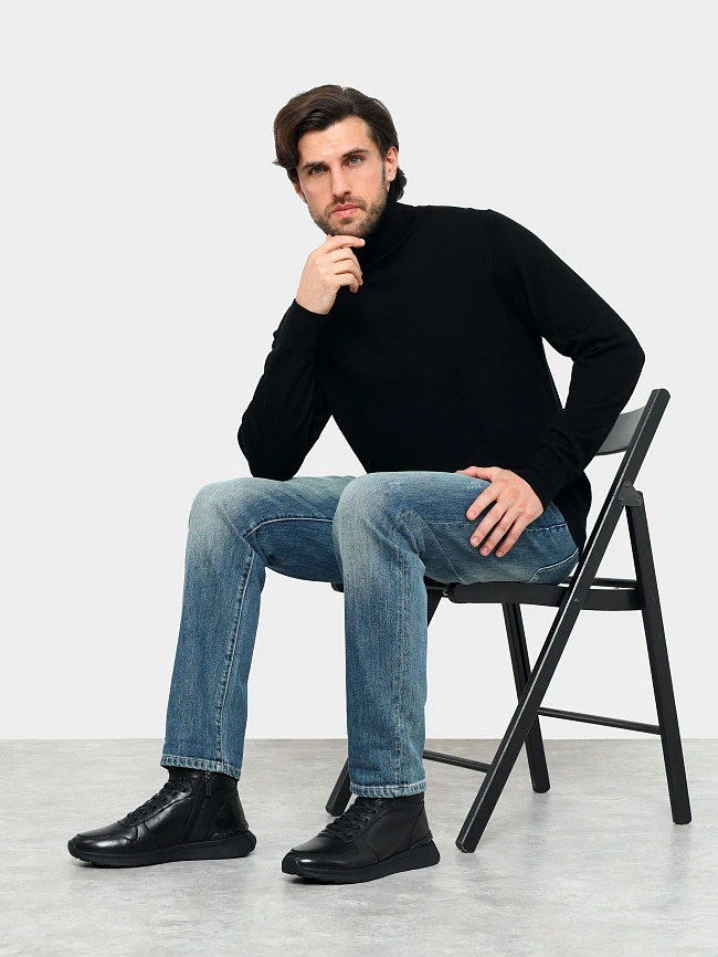 Ботинки мужские зимние, цвет черный, натуральная кожа M1782605M | 11