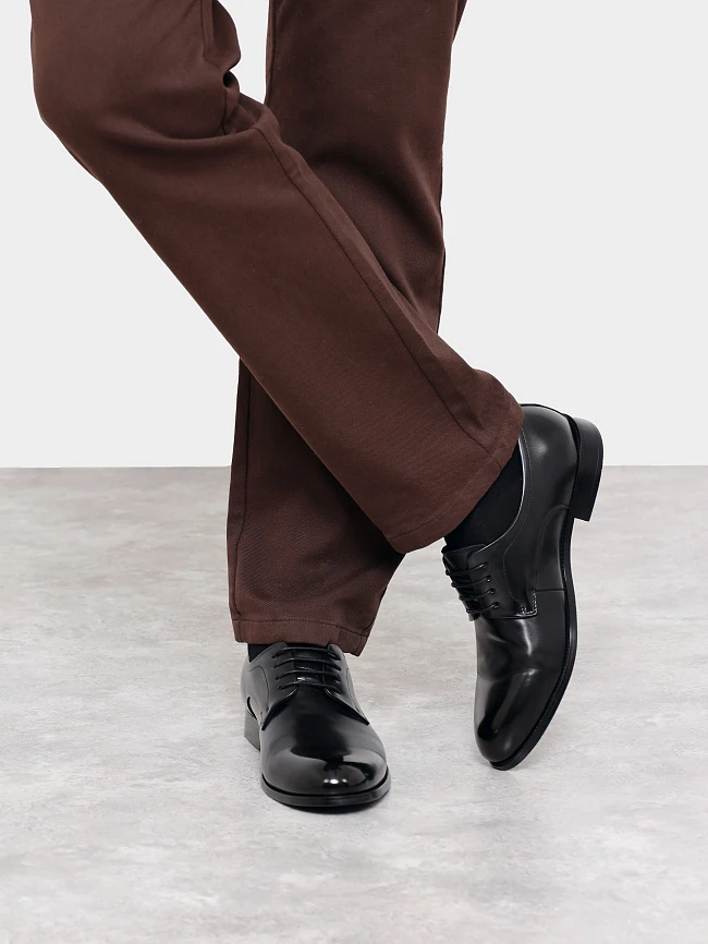 Полуботинки мужские всесезонные, цвет черный, натуральная кожа M262208 | 7