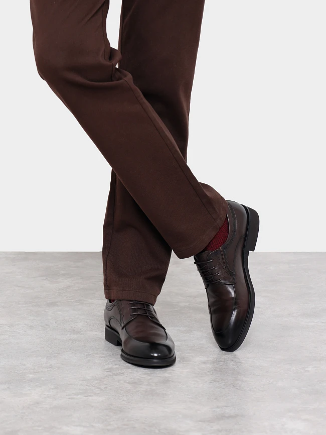 Полуботинки мужские всесезонные, цвет коричневый, натуральная кожа M1023151 | 7