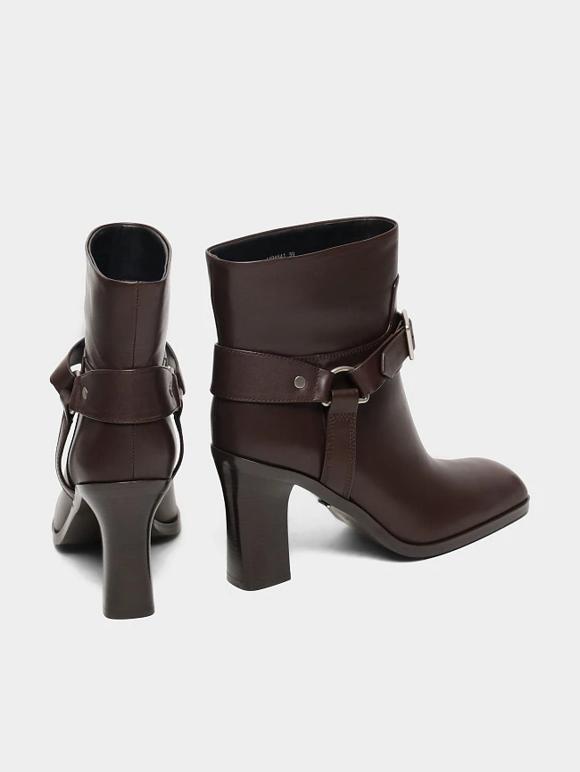 Ботильоны женские всесезонные, цвет коричневый, натуральная кожа 1494541 | 4