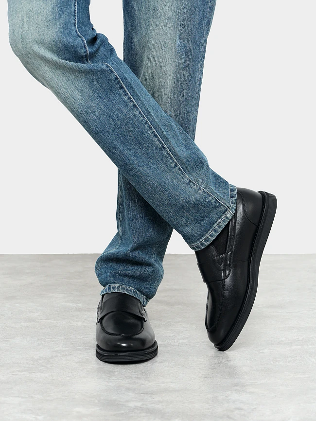 Лоферы мужские зимние, цвет черный, натуральная кожа M254250M | 9