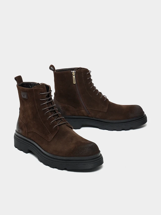 Ботинки мужские демисезонные, цвет коричневый, натуральный спилок M1022982 | 3