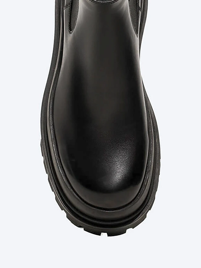 Ботинки мужские демисезонные, цвет черный, натуральная кожа M1023013 | 4