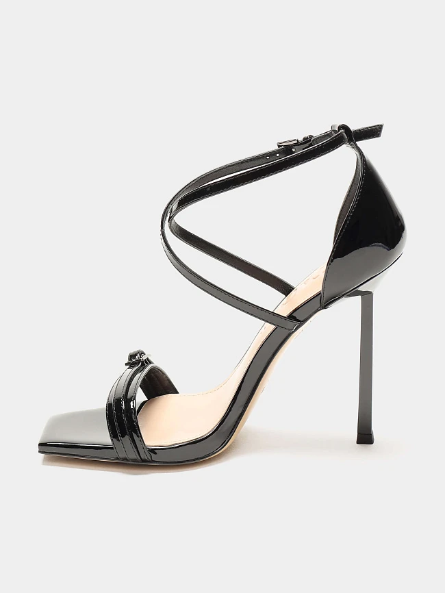 Босоножки женские летние, цвет черный, натуральная лаковая кожа 497527 | 9