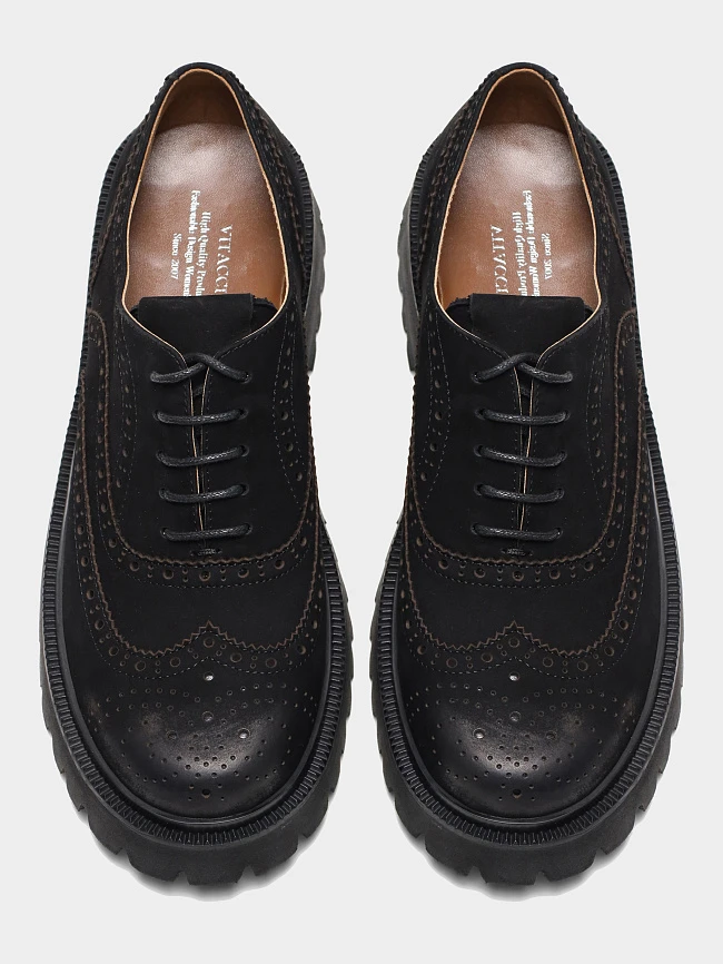 Полуботинки женские всесезонные, цвет черный, натуральный нубук 1013789 | 5