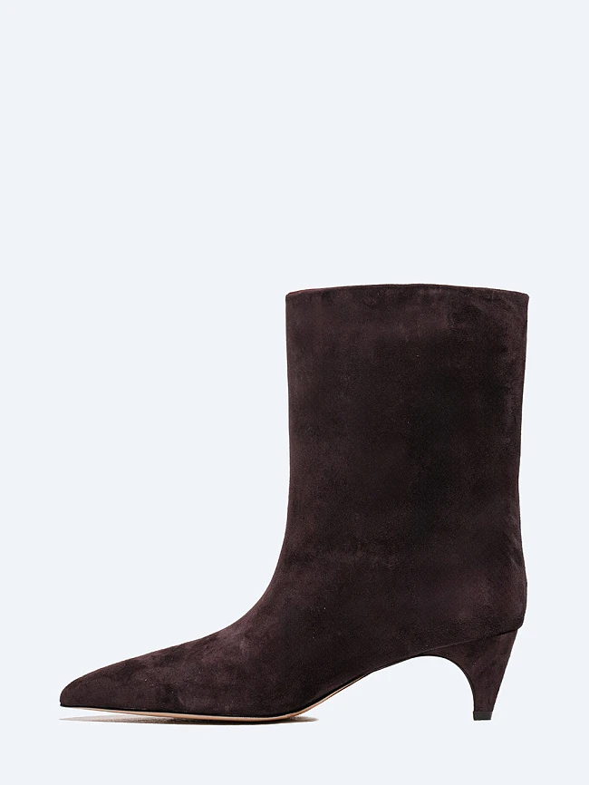 Полусапоги женские всесезонные, цвет фиолетовый, натуральный велюр 497212 | 3