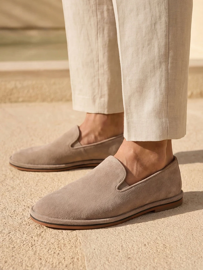 Туфли мужские демисезон; лето;, цвет серый, натуральный спилок M254442 | 1