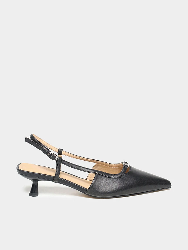 Туфли женские летние, цвет черный, натуральная кожа 17VC573 | 1