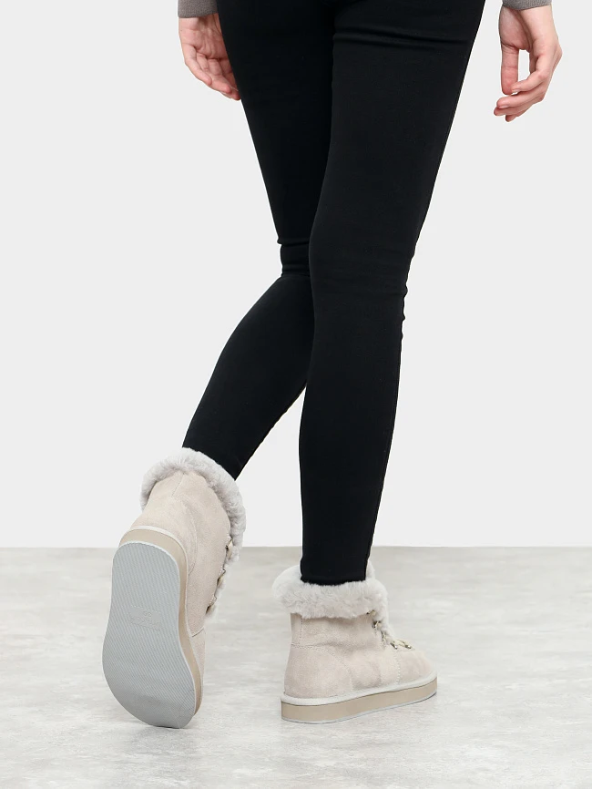 Ботинки женские зимние, цвет серый, натуральный спилок 7210438M | 8