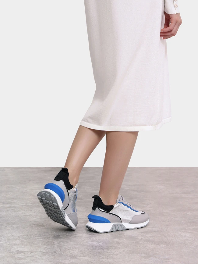 Кроссовки женские демисезонные, цвет серый, натуральная кожа 136591 | 9