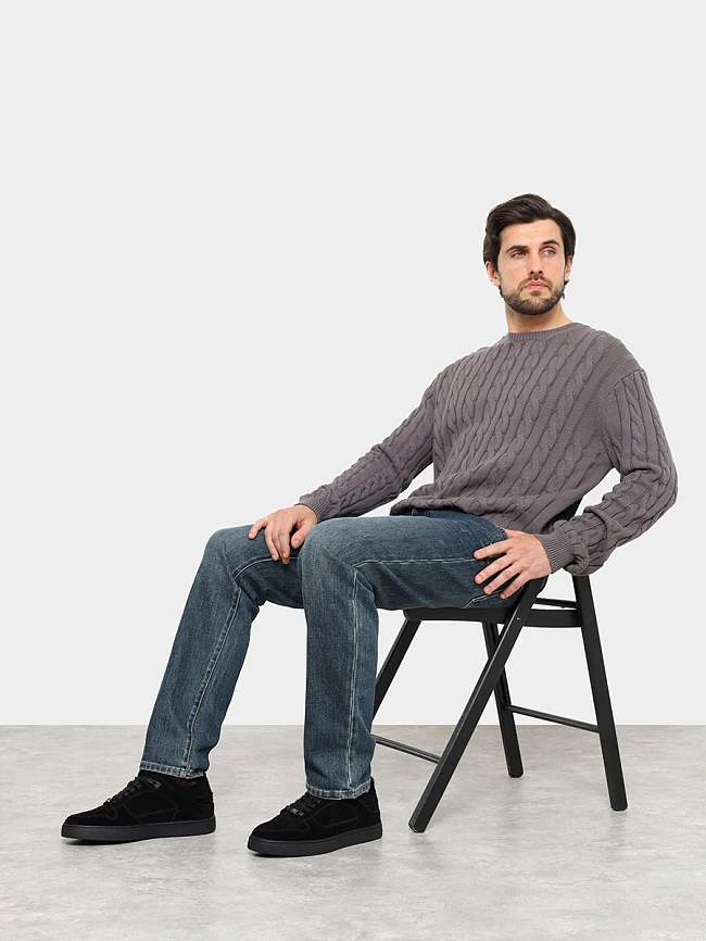 Кеды мужские зимние, цвет черный, натуральный спилок M253853M | 10