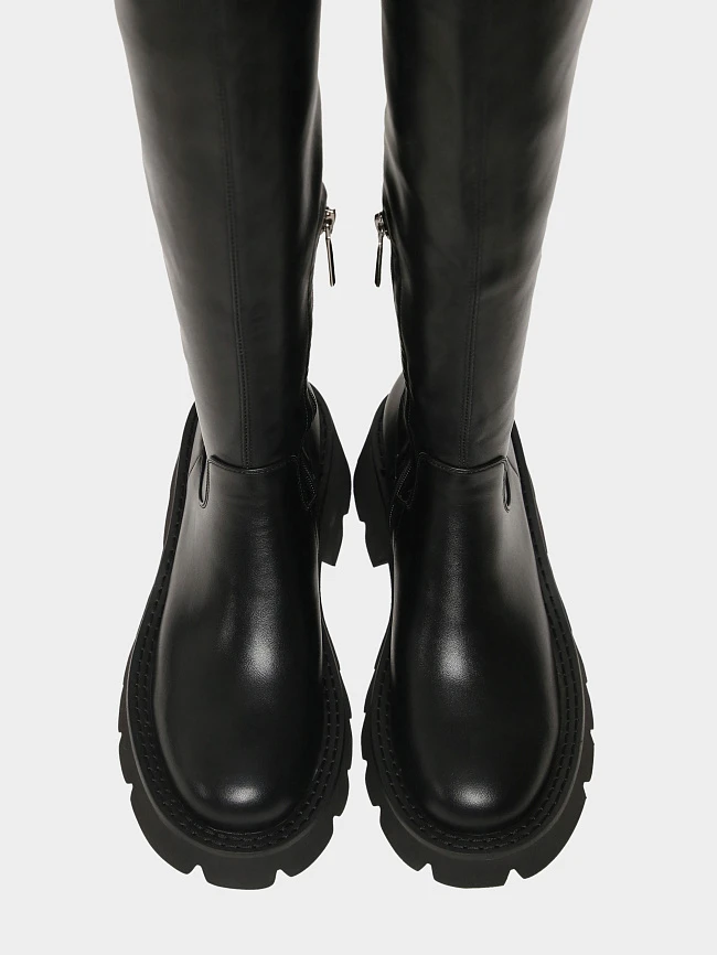 Сапоги женские демисезонные, цвет черный, искусственная кожа 1849118 | 5